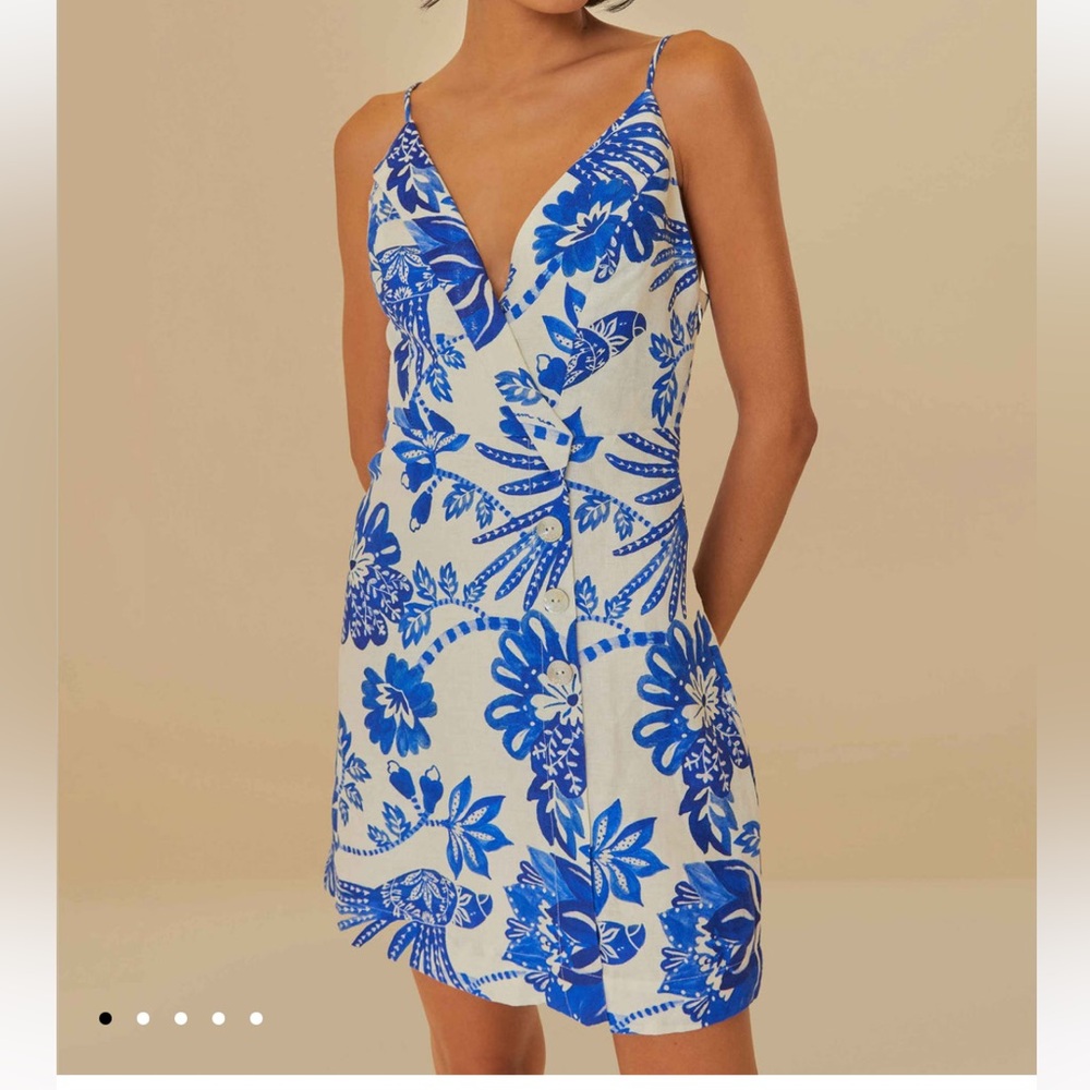 Farm Rio blue and white dress new with tags size Small